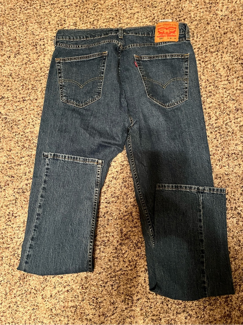 Levi's 505 Regular Fit Straight Leg Men's Dark Blue Denim Jeans
